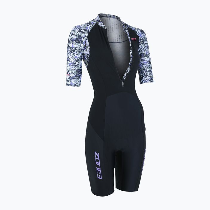 Women's triathlon suit ZONE3 Lava Short Sleeve Trisuit white/gravel 3