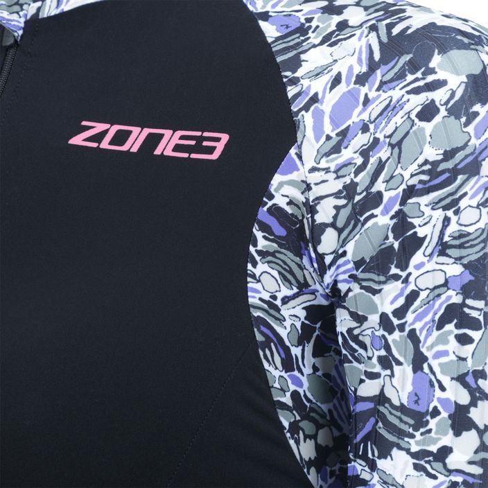 Women's triathlon suit ZONE3 Lava Short Sleeve Trisuit white/gravel 4