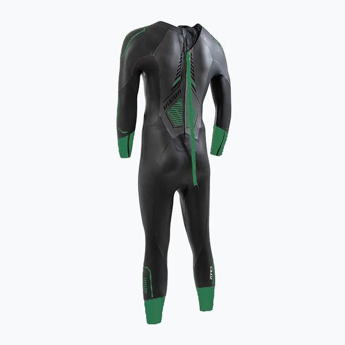 Men's ZONE3 Terraprene® Vision triathlon wetsuit black/forest green 2