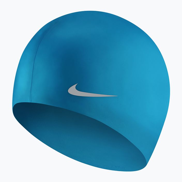Nike Solid Silicone children's swimming cap blue TESS0106-458 2