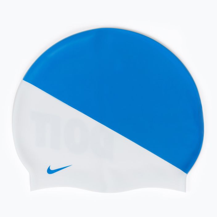 Nike Jdi Slogan blue and white swimming cap NESS9164-458 2