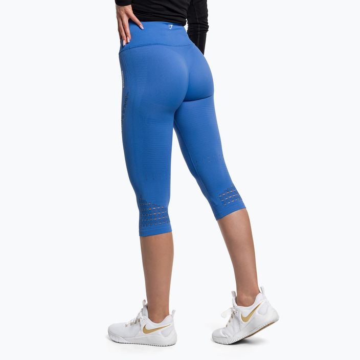 Women's training leggings Gymshark Energy Seamless Crop blue 3