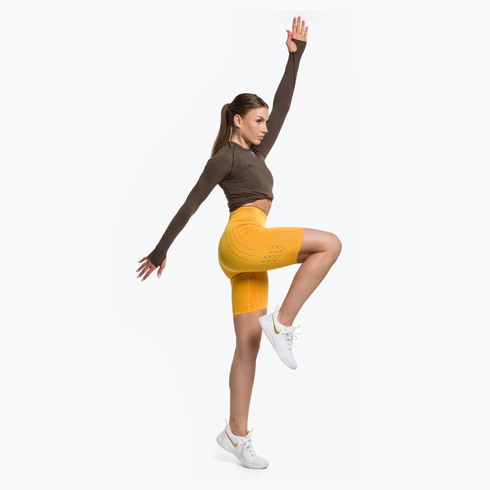 Women's Gymshark Flawless Shine Seamless saffron/yellow training shorts 2