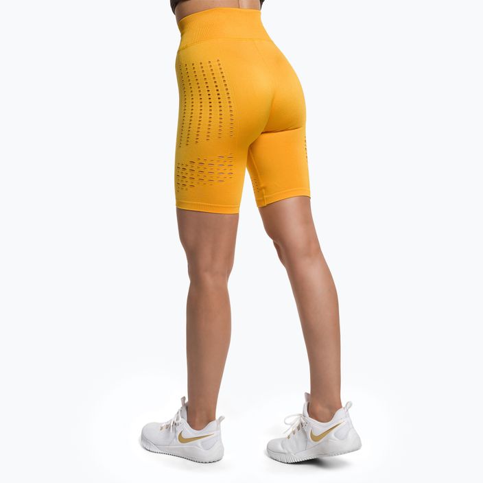 Women's Gymshark Flawless Shine Seamless saffron/yellow training shorts 3