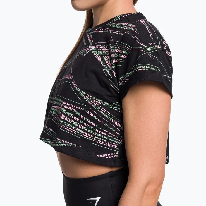 Women's training top Gymshark Zone Graphic Crop black/lime 4