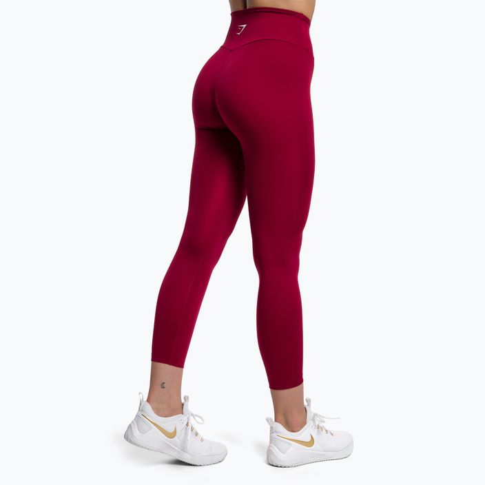 Women's Gymshark Training Full Lenght leggings burgundy/white 3