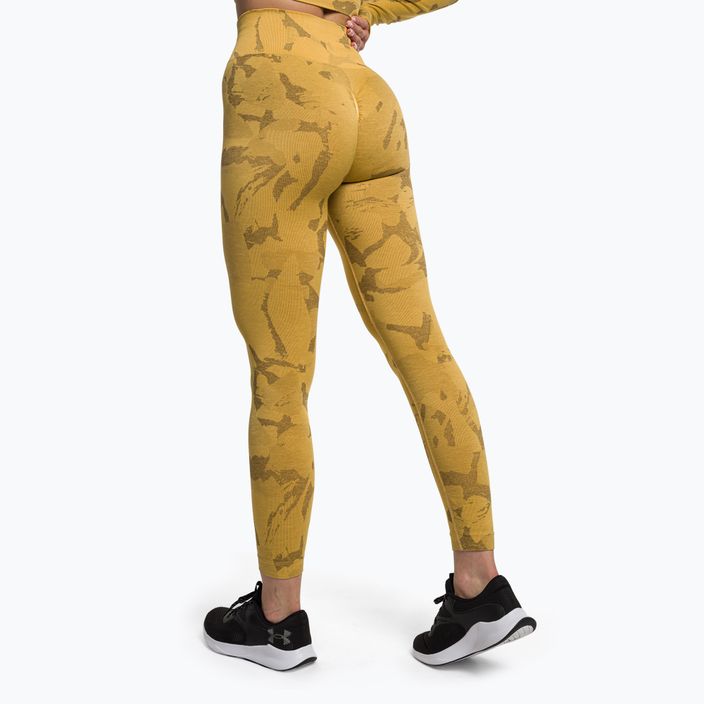 Women's training leggings Gymshark Adapt Camo Savanna Seamless yellow/white 3