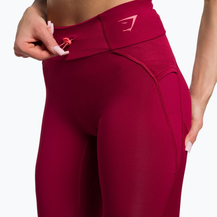 Women's training leggings Gymshark Pulse burgundy red 4