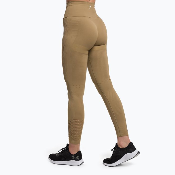 Women's training leggings Gymshark Energy Seamless biscotti brown/white 3