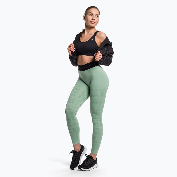 Women's training leggings Gymshark Vision green/black 2