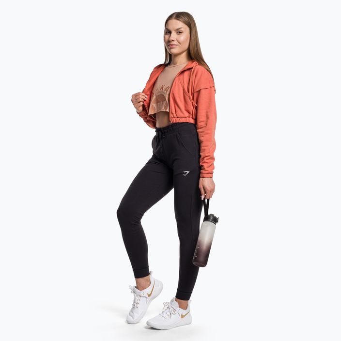 Women's training sweatshirt Gymshark KK Twins Zip Up Crop orange 2