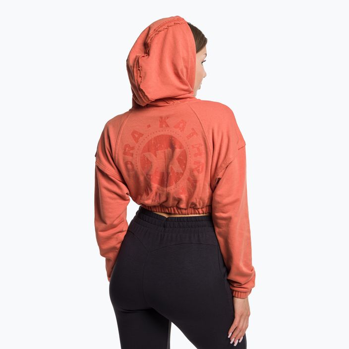 Women's training sweatshirt Gymshark KK Twins Zip Up Crop orange 3