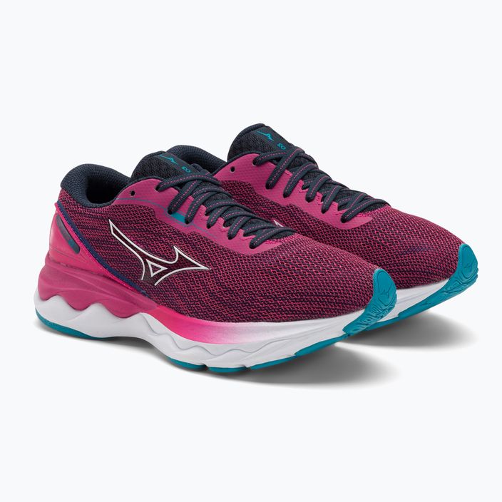 Women's running shoes Mizuno Skyrise 3 pink peacock/white/algiers blue 4