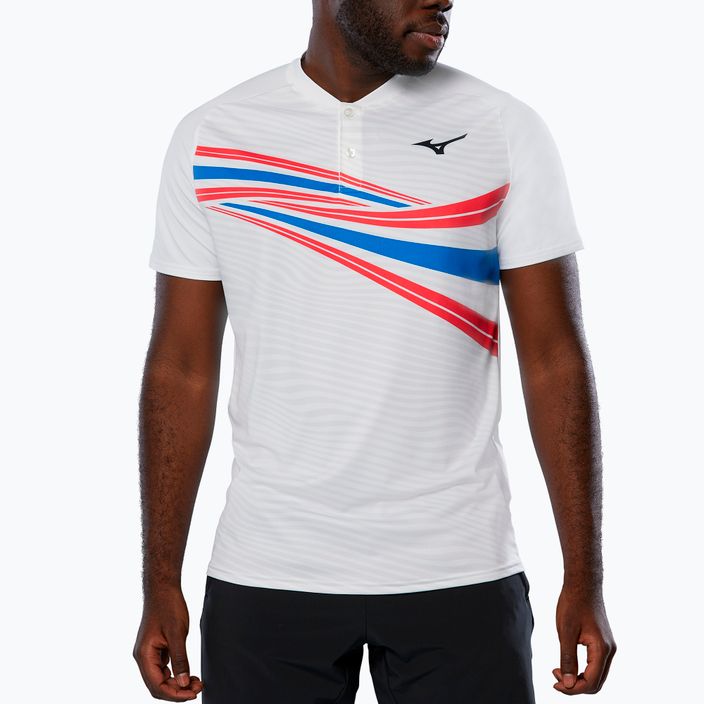 Men's tennis shirt Mizuno Shadow Polo white 62GA260201 3