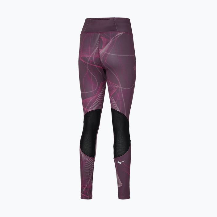 Women's running leggings Mizuno Printed grape wine 2