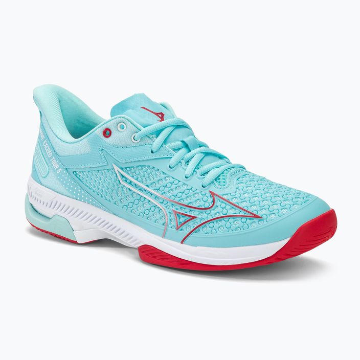Women's tennis shoes Mizuno Wave Exceed Tour 5 AC tanger turquoise/fiery coral 2/white