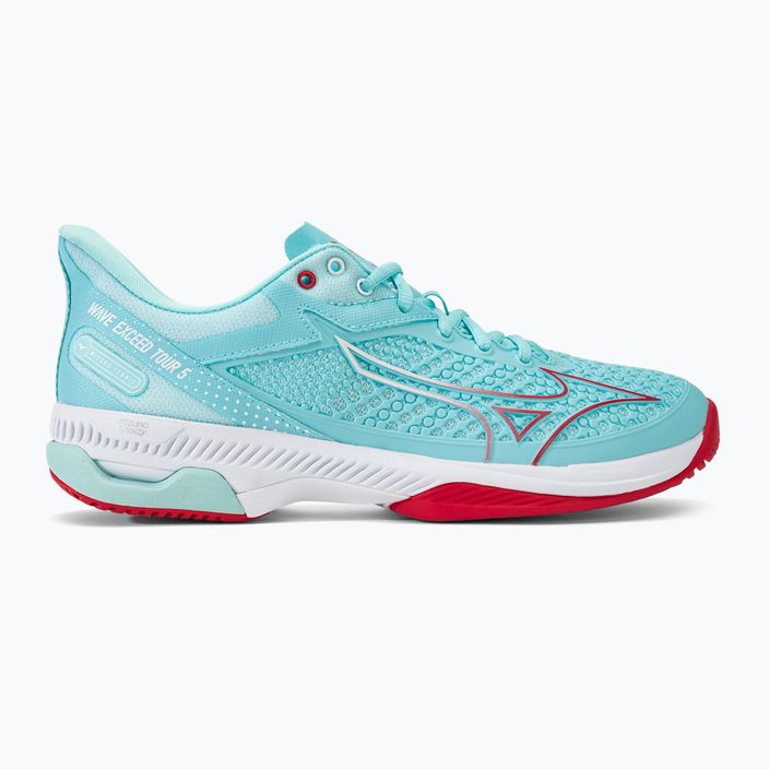 Women's tennis shoes Mizuno Wave Exceed Tour 5 AC tanger turquoise/fiery coral 2/white 2