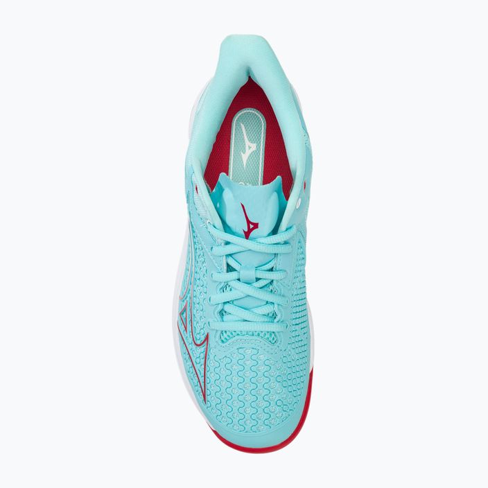 Women's tennis shoes Mizuno Wave Exceed Tour 5 AC tanger turquoise/fiery coral 2/white 5