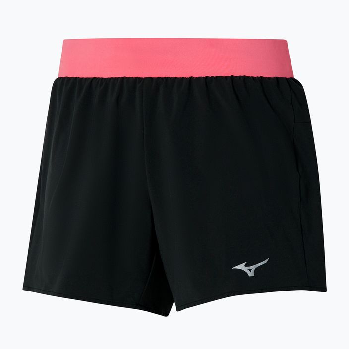 Women's running shorts Mizuno Alpha 4.5 black/coral