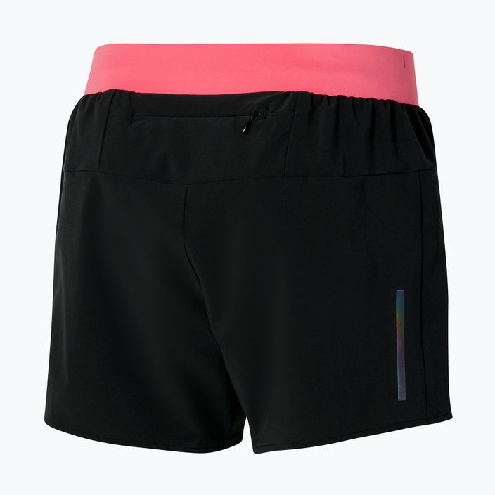 Women's running shorts Mizuno Alpha 4.5 black/coral 2