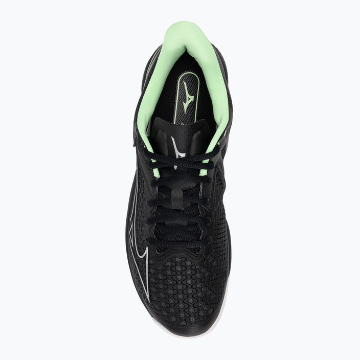 Men's tennis shoes Mizuno Wave Exceed Tour 5 AC black/silver/techno green 5