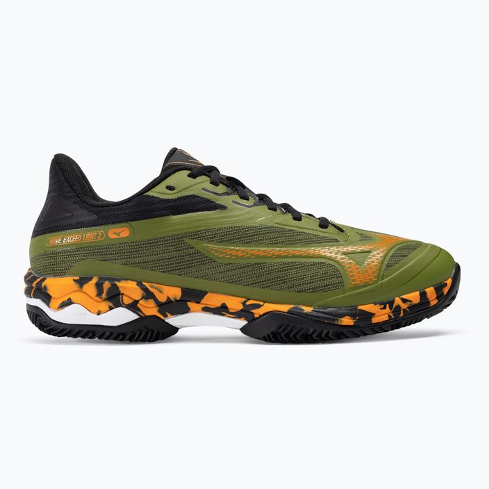 Men's padel shoes Mizuno Wave Exceed Light 2 Padel calliste green / vibrant orange / black 2