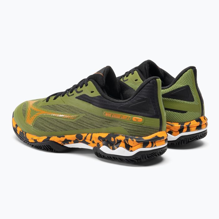 Men's padel shoes Mizuno Wave Exceed Light 2 Padel calliste green / vibrant orange / black 3