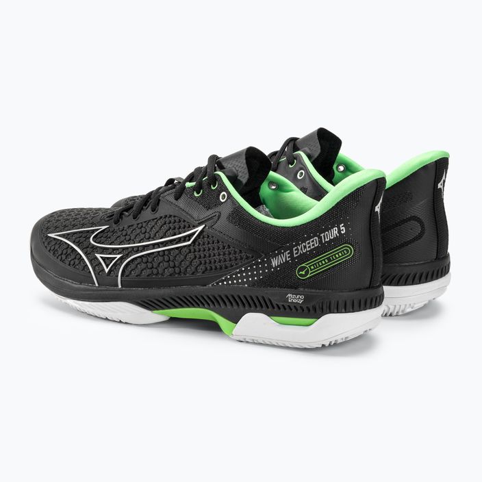 Men's tennis shoes Mizuno Wave Exceed Tour 5 CC black / silver / techno green 4