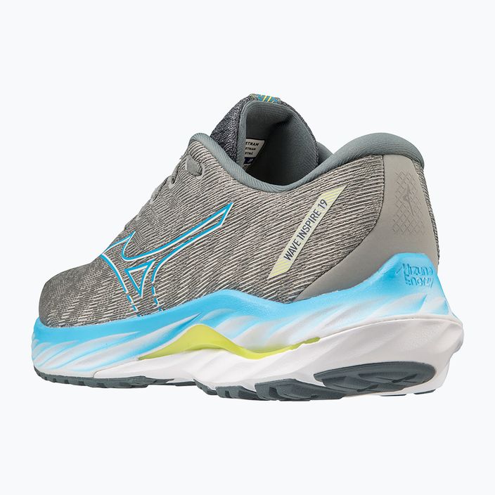 Men's running shoes Mizuno Wave Inspire 19 gray/jet blue/bolt2neon 9