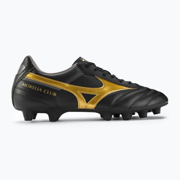 Mizuno Morelia II Club MD men's football boots black/gold/dark shadow 2