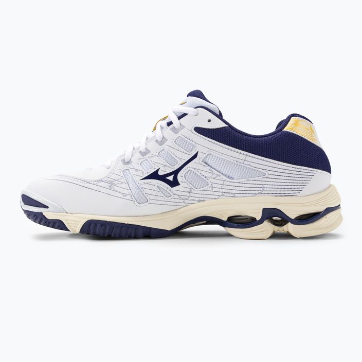 Men's volleyball shoes Mizuno Wave Voltage white / blue ribbon / mp gold 3