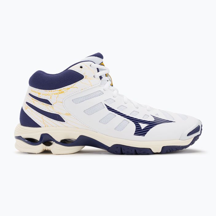 Men's volleyball shoes Mizuno Wave Voltage Mid white / blue ribbon / mp gold 2