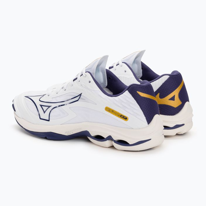Men's volleyball shoes Mizuno Wave Lightning Z7 white / blue ribbon / mp gold 4