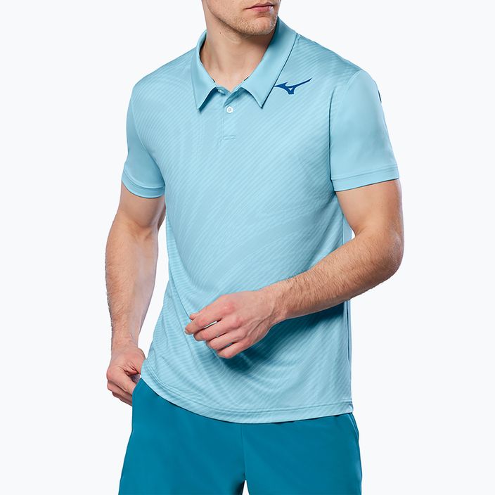Men's tennis polo shirt Mizuno Charge Shadow Polo blue glow