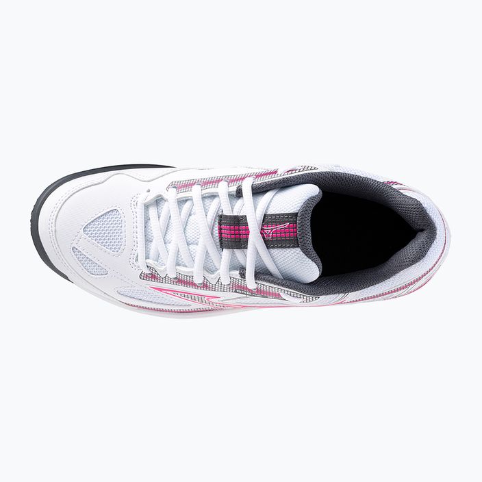 Women's tennis shoes Mizuno Break Shot 4 AC white / pink tetra / turbulence 11
