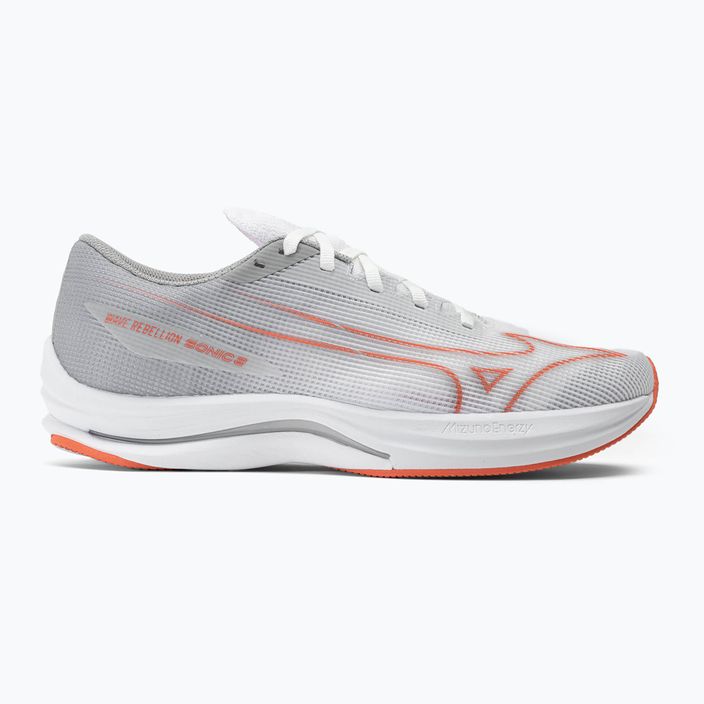 Men's running shoes Mizuno Wave Rebellion Sonic 2 white/hot coral/harbor mist 2