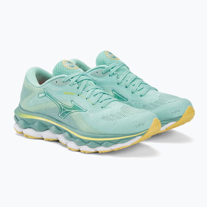 Women's running shoes Mizuno Wave Sky 7 eggshell blue/white/sunshine 5