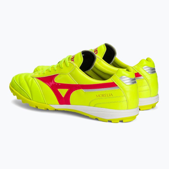 Mizuno Morelia Sala Elite TF safety yellow/fiery coral 2/galaxy silver men's football boots 4