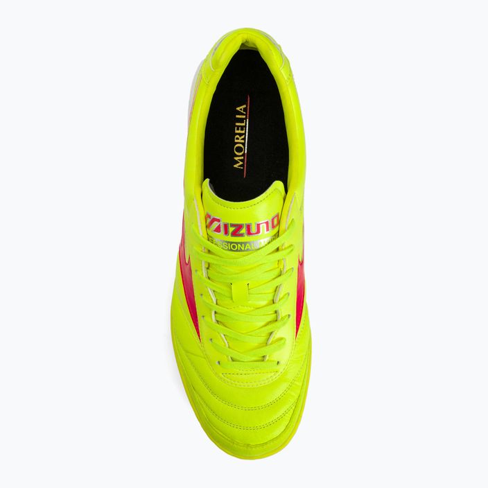 Mizuno Morelia Sala Elite TF safety yellow/fiery coral 2/galaxy silver men's football boots 7