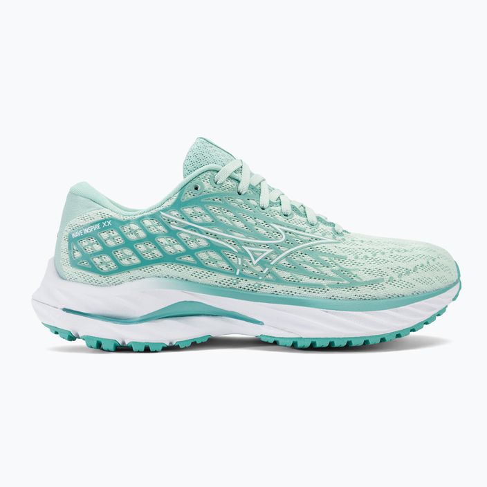 Women's running shoes Mizuno Wave Inspire 20 eggshell blue/white/blue turquoise 2