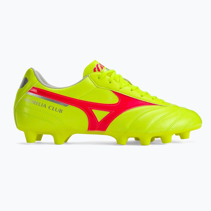 Mizuno Morelia II Club MD safety yellow/fiery coral 2/galaxy silver men's football boots 2