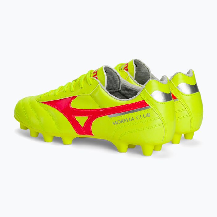 Mizuno Morelia II Club MD safety yellow/fiery coral 2/galaxy silver men's football boots 5