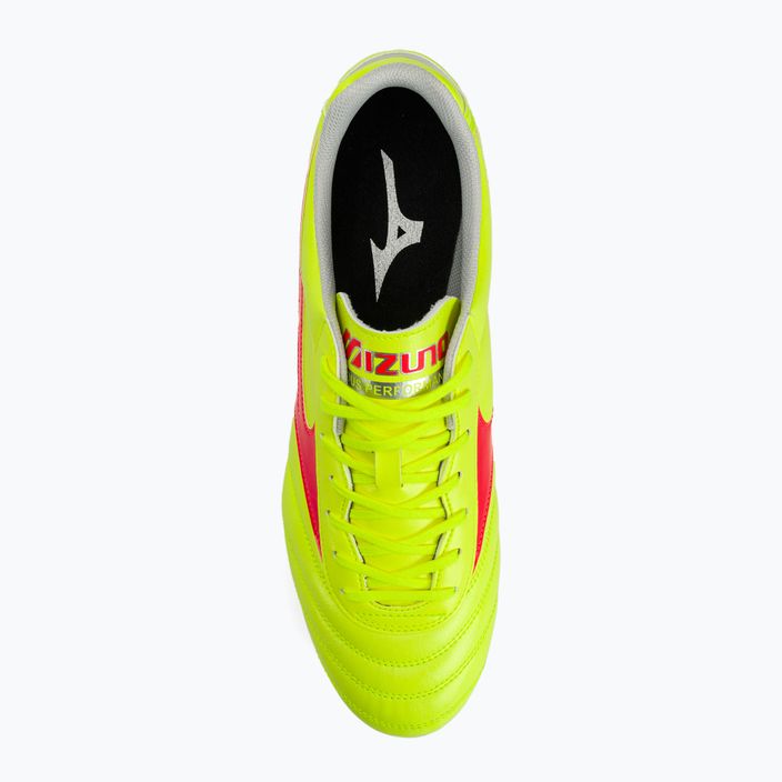 Mizuno Morelia II Club MD safety yellow/fiery coral 2/galaxy silver men's football boots 7