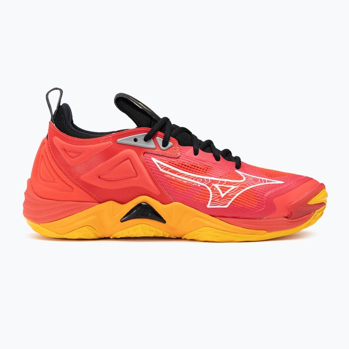 Men's volleyball shoes Mizuno Wave Momentum 3 radiant red/white/carrot curl 2