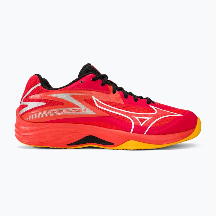 Men's volleyball shoes Mizuno Thunder Blade Z radiant red/white/carrot curl 2