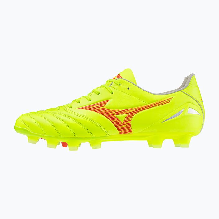 Mizuno Morelia Neo IV Pro MD safety yellow/fiery coral 2/galaxy silver men's football boots 3