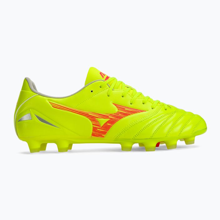 Mizuno Morelia Neo IV Pro MD safety yellow/fiery coral 2/galaxy silver men's football boots 2