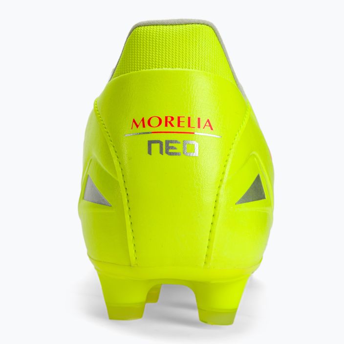 Mizuno Morelia Neo IV Pro MD safety yellow/fiery coral 2/galaxy silver men's football boots 8