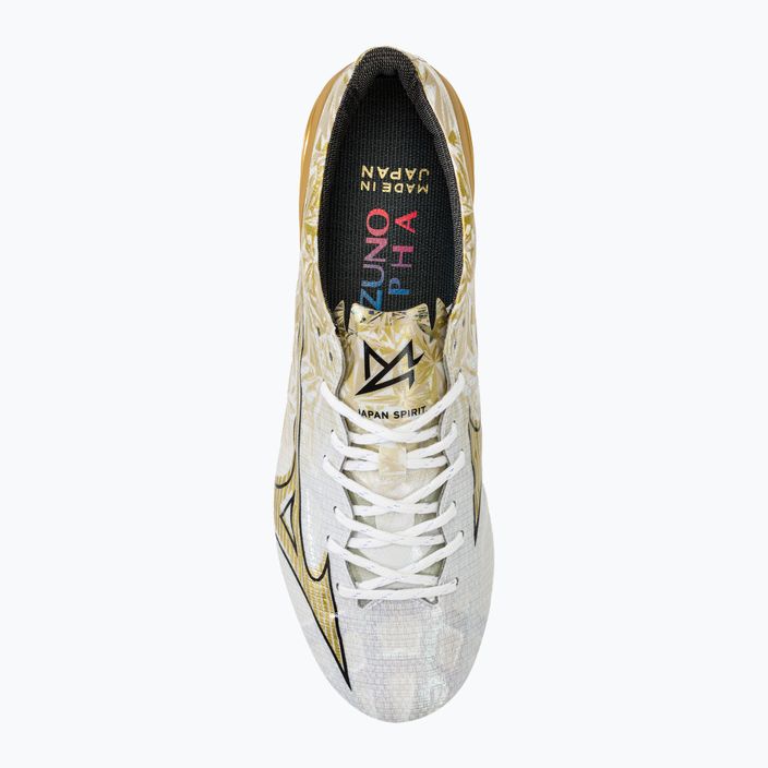 Men's football boots Mizuno Αlpha Japan Md white/ge gold/black 5