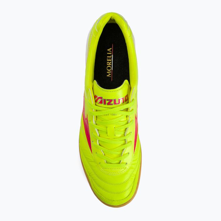 Mizuno Morelia Sala Elite IN safety yellow/fiery coral 2/galaxy silver men's football boots 7